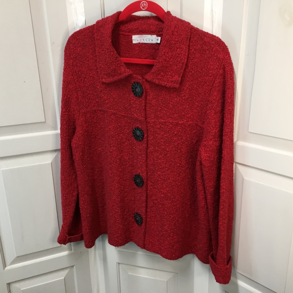 Willow Red Button Down Jacket/ Coat - image 8